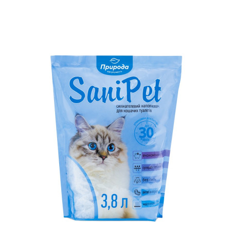 Природа Sani Pet Силікагелевий наповнювач для котячого туалету 3,8 л